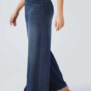 Halara Flex™ High Waisted Pockets Baggy Wide Leg Washed Casual Jeans